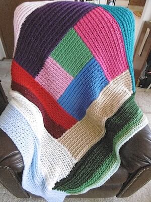 Crochet Log Cabin Blanket Pattern by Princely By Marilyn