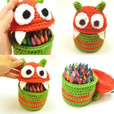 Crochet Monster Container Pattern by Crochet Spot Patterns