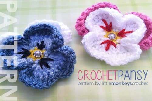 Crochet Pansy Pattern by Yarn And Chai Design
