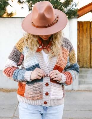 Crochet Patchwork Cardigan Pattern by Make And Do Crew