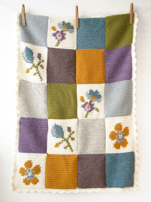 Crochet Pippa Patchwork Blanket Pattern by Little Doolally