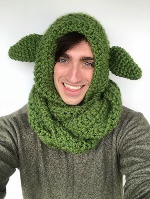 Crochet Yoda Scoodie Pattern by Knot Bad Ami