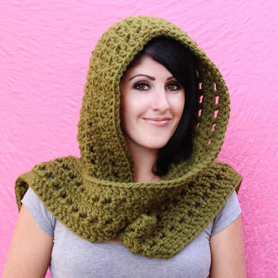 Fireside Scoodie Crochet Pattern by Gleeful Things Crochet