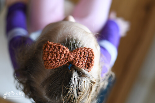Free Crochet Hair Bows Pattern by Whistle And Ivy