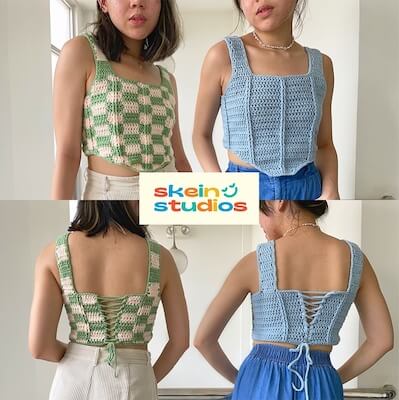 Giorgi Corset Top Crochet Pattern by Skein Studios