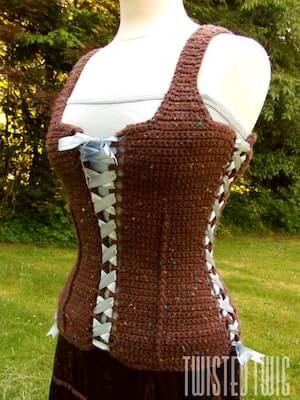 Renaissance Bodice Corset Crochet Pattern by Twisted Twig Crochet 