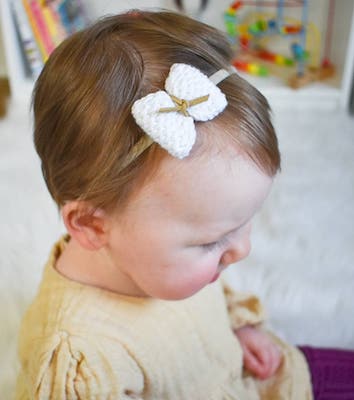 Tunisian Crochet Hair Bow Pattern by Woodland Stitchcraft