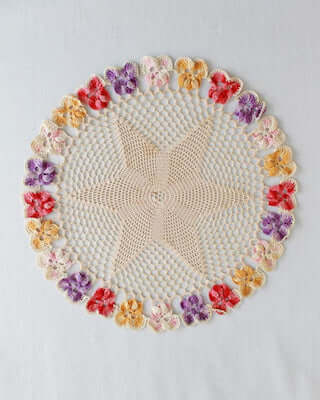 Vintage Pansy Star Doilies Crochet Pattern by Maggie's Crochet