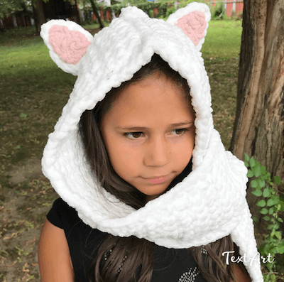 Warm Fuzzy Kitty Scoodie Crochet Pattern by Cute Little Crochet