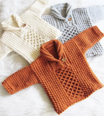 Crochet Baby Sweater Pattern by Crochet Baby Boutique