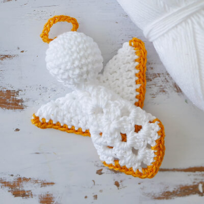 Crochet Granny Square Angel Christmas Ornament Pattern by Sewrella