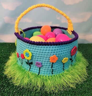  Crochet Easter Basket Pattern by My Fingers Fly