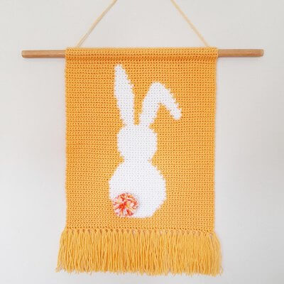 Crochet Easter Bunny Wall Hanging Pattern by Sarah Ruane