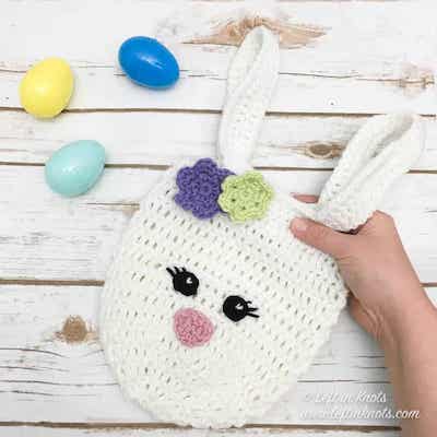 Crochet Easter Mini Bunny Bag Pattern by Left In Knots