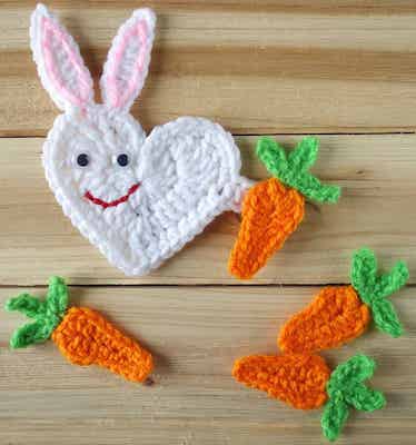 Crochet Heart Easter Bunny Pattern by Golden Lucy Crafts
