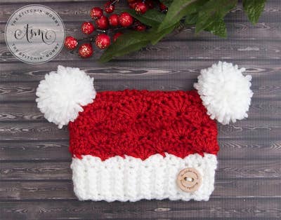 Crochet Little Santa Sack Hat Pattern by The Stitchin Mommy