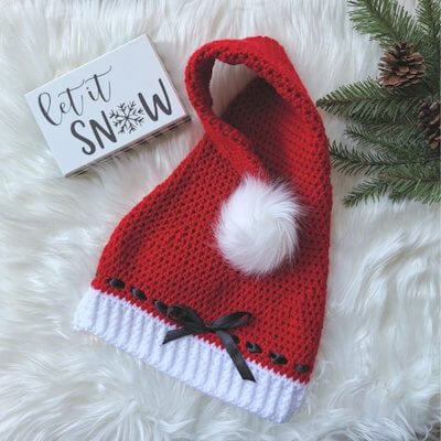 Crochet Santa Hat Pattern by The Loophole Fox