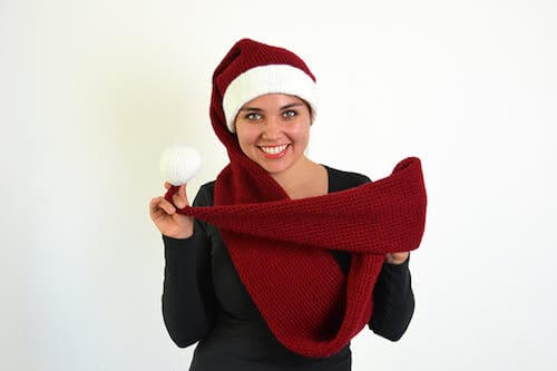 Crochet Santa Scarf Hat Pattern by Vliegende Hollander