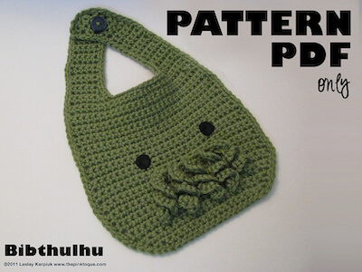 Cthulhu Bib Crochet Pattern by Lesley Karpiuk