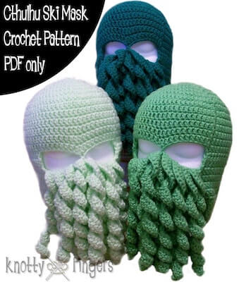 Cthulhu Ski Mask Crochet Pattern by Really Cool Crochet