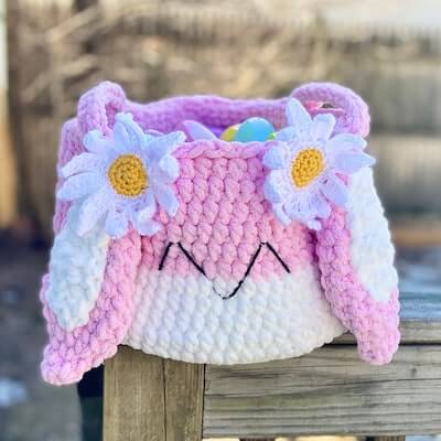 Darling Daisy Bunny Basket Crochet Pattern by Crafty Kitty Crochet