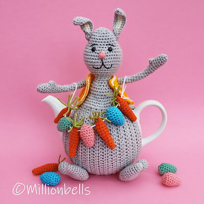 Easter Bunny Tea Cozy Crochet Pattern by Million Bells