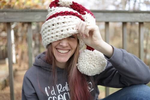 Jumbo Santa hat Crochet Pattern by Pink Sheep Design
