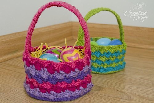 Woven Easter Basket Crochet Pattern by Crystalized Designs