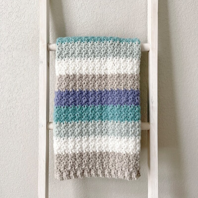 Crochet Sea Stripes Baby Blanket Pattern by Daisy Farm Crafts