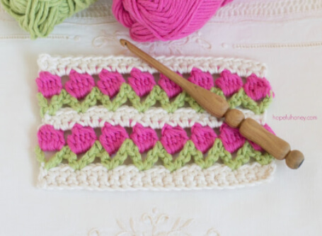 Tulip Stitch tutorial from Hopeful Honey