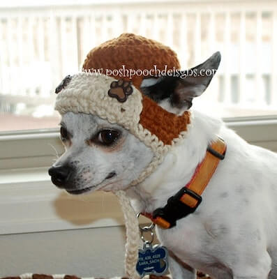 Crochet Aviator Dog Hat Pattern by Posh Pooch Designs