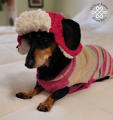 Crochet Doggie Bomber Hat Pattern by Celtic Knot Crochet