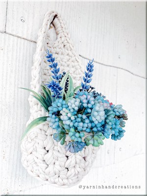 Crochet Hanging Basket Pattern by Silver Maple Stitches