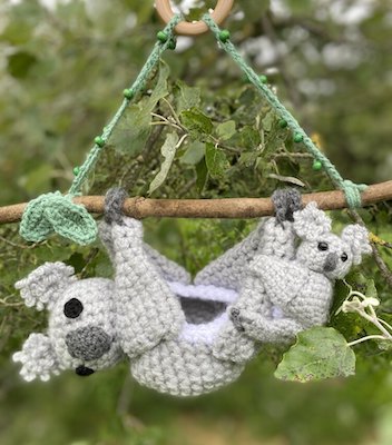 Crochet Koala Hanging Basket Pattern by Rosabella Crochet