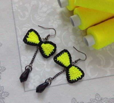 Crochet Neon Earrings by The Dance With Colors