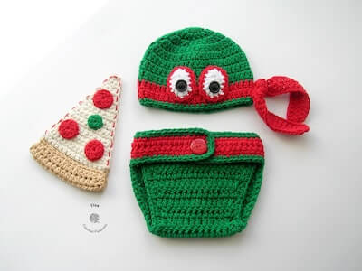 Crochet Ninja Turtle Set Pattern by Tina Crochet Patterns
