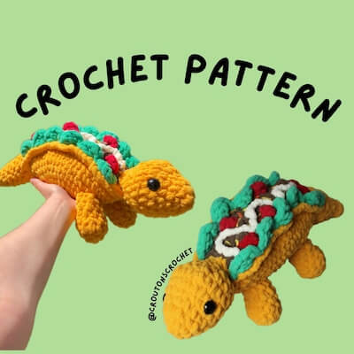 Crochet Stegosaurus Dinosaur Taco Pattern by Croutons Crochet