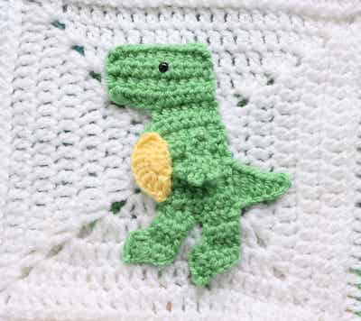 Crochet T-Rex Applique Pattern by Maria's Blue Crayons