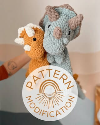 Crochet Triple Triceratops Pattern by Mama Made Minis