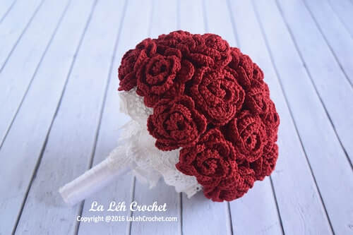 Crochet Wedding Flower Bouquet Pattern by La Leh Crochet