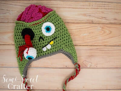 Crochet Zombie Hat Pattern by Semi Sweet Crafter