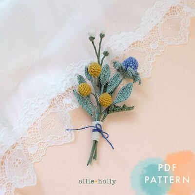 Free Tiny Flowers Bouquet Crochet Pattern by Ollie + Holly