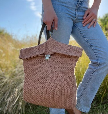 Herringbone Crochet Backpack Pattern by Han Jan Crochet