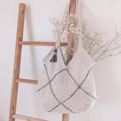 Crochet Honeycomb Trellis Modern Tote Bag Crochet For You