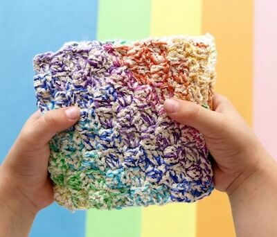 Rainbow Crochet Washcloth Pattern by My Poppet Makes