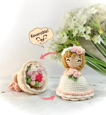 Reversible Flower Bouquet and Bride Amigurumi Pattern by Chibi's Craft
