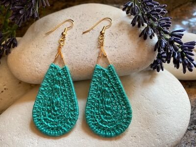 Teardrops Handmade Crochet Earrings by Yarn Unique