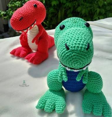 Travis, The T Rex Crochet Pattern by Little Green Bear Shop