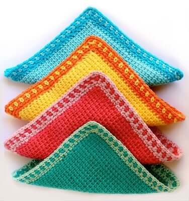 Tunisian Crochet Washcloths by My Poppet Makes