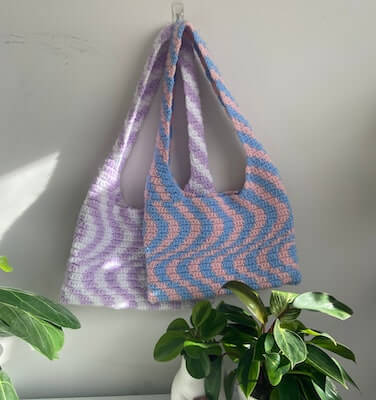 Wavy Psychedelic Tote Bag Crochet Pattern by Crochet By Rach